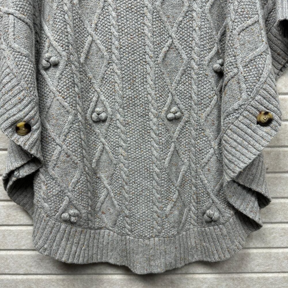 Talbots Gray Cable Knit Poncho - image 4